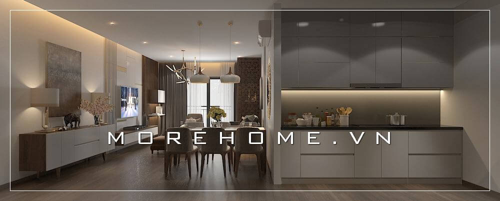 Thiết kế nội thất phòng bếp chung cư hiện đại, đơn giản mang đến không gian nội thất tiện nghi cho người nội trợ